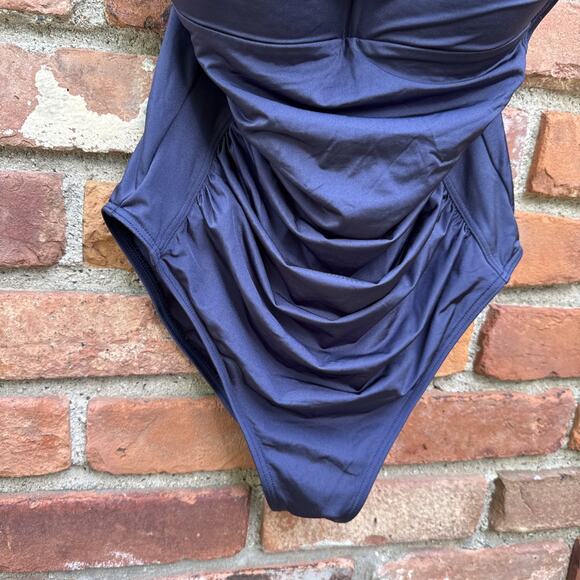 Bond-Eye Blue One Piece Swim Suit Ruched Size Unknown See Measurements - Picture 3 of 7